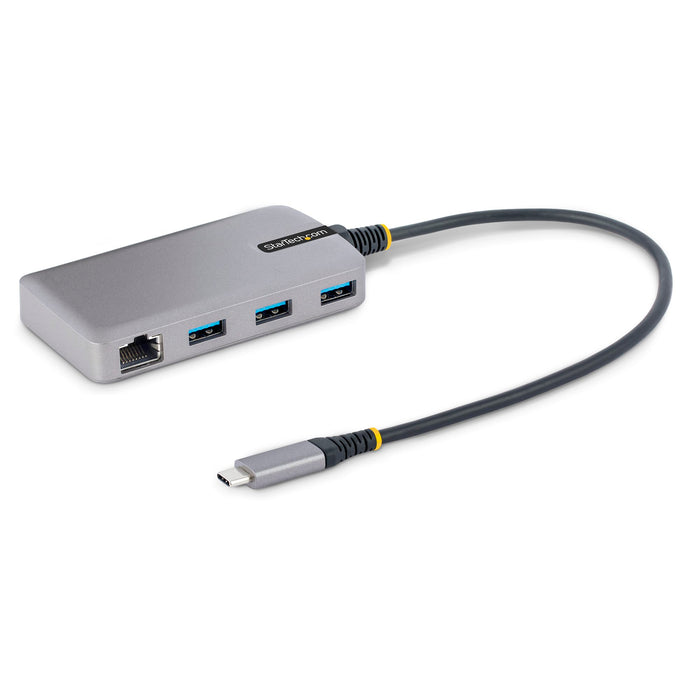 StarTech 5G3AGBB-USB-C-HUB 3-Port USB-C Hub with Ethernet - 3x USB-A Ports, Gigabit Ethernet RJ45, USB 3.0 5Gbps, Bus-Powered, 1ft/30cm Long Cable