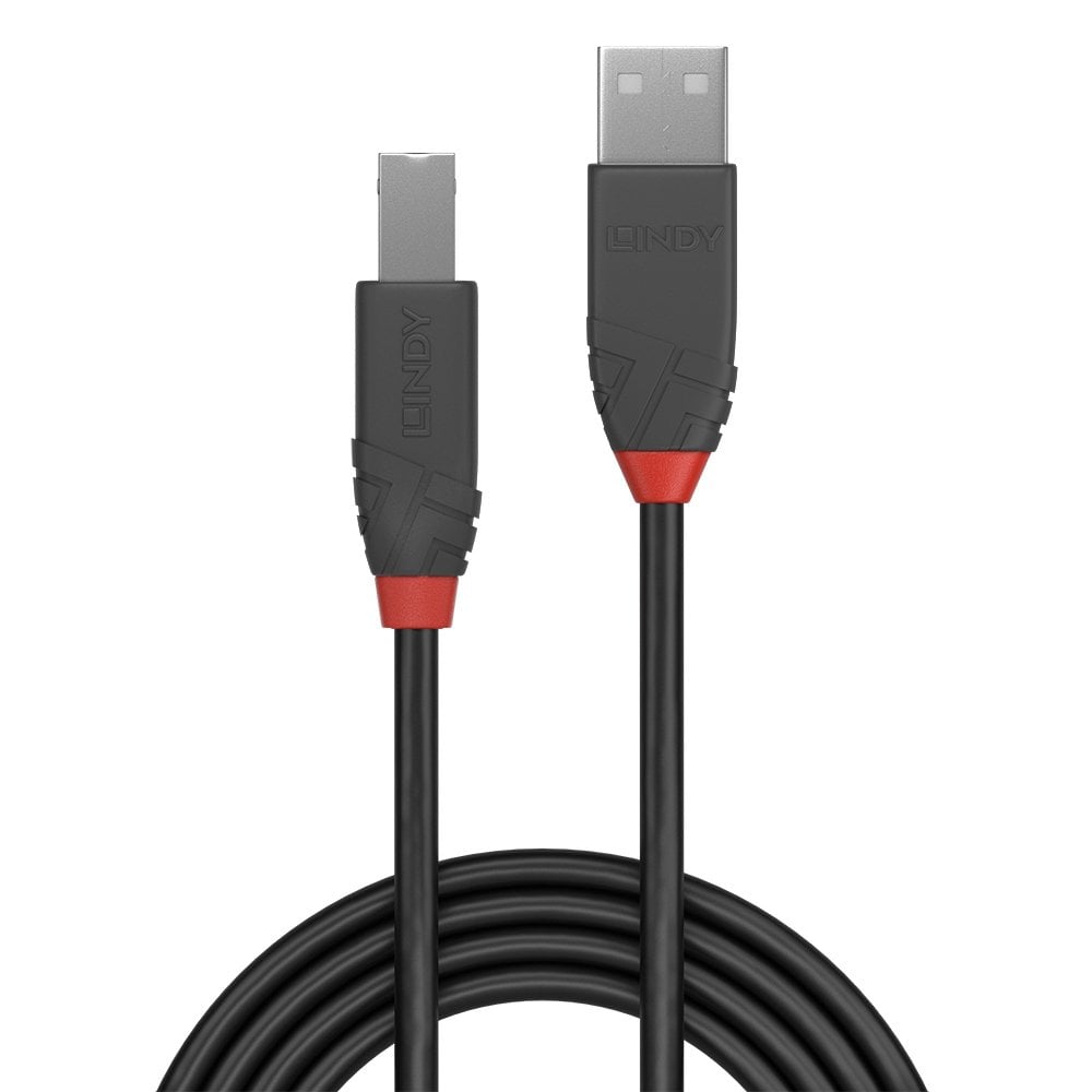 Lindy 5m USB 2.0 Type A to B Cable, Anthra Line | 36675 USB Cable Lindy