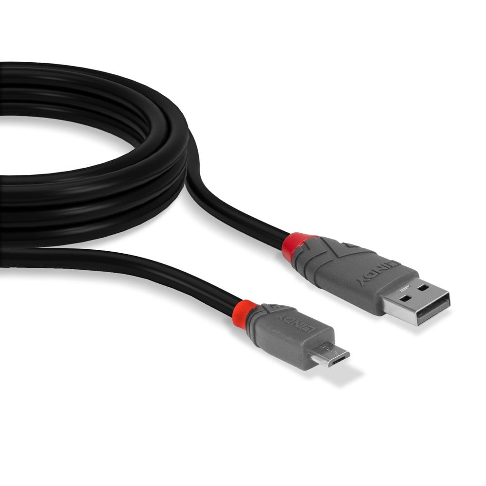 Lindy 5m USB 2.0 Type A to Micro-B Cable, Anthra Line | 36735 USB Cable Lindy