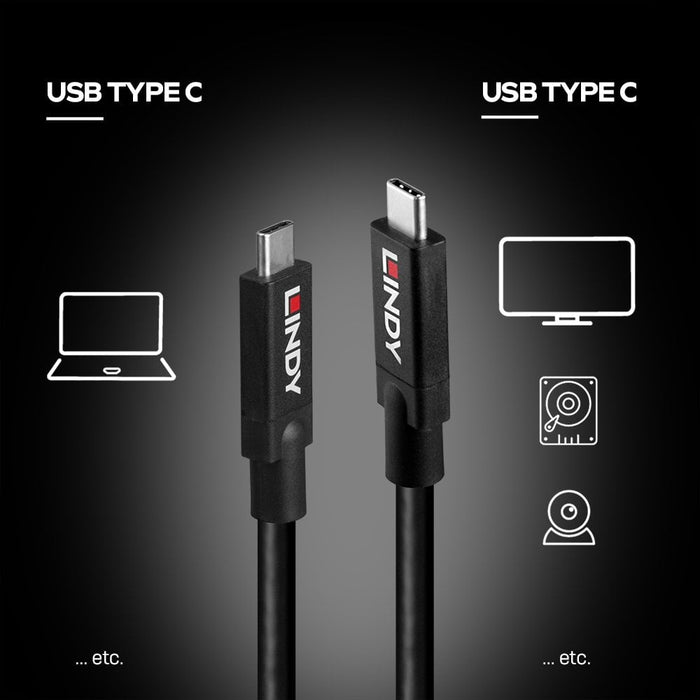 Lindy 5m USB 3.2 10Gbps C/C Active Cable | 43308 USB-C Cable Lindy