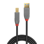 Lindy 5m USB 3.2 Type A to B Cable, 5Gbps, Anthra Line | 36744 USB Cable Lindy