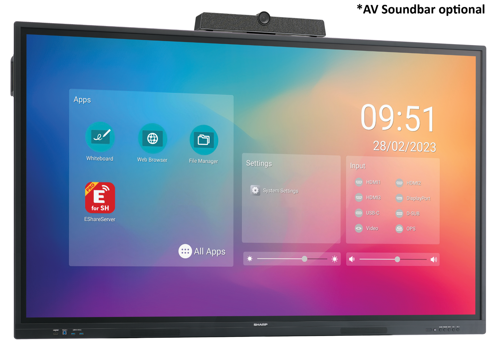 Sharp PN-LC862 86" 4K Ultra HD LCD Infrared Touch Display Interactive Touchscreen Display Sharp