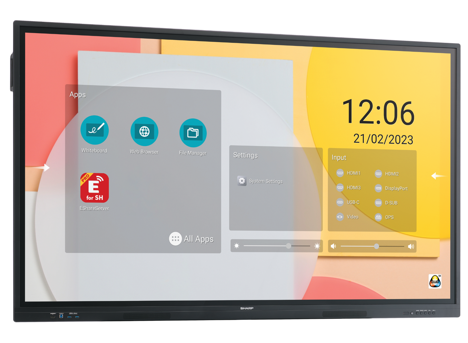 Sharp PN-LC862 86" 4K Ultra HD LCD Infrared Touch Display Interactive Touchscreen Display Sharp