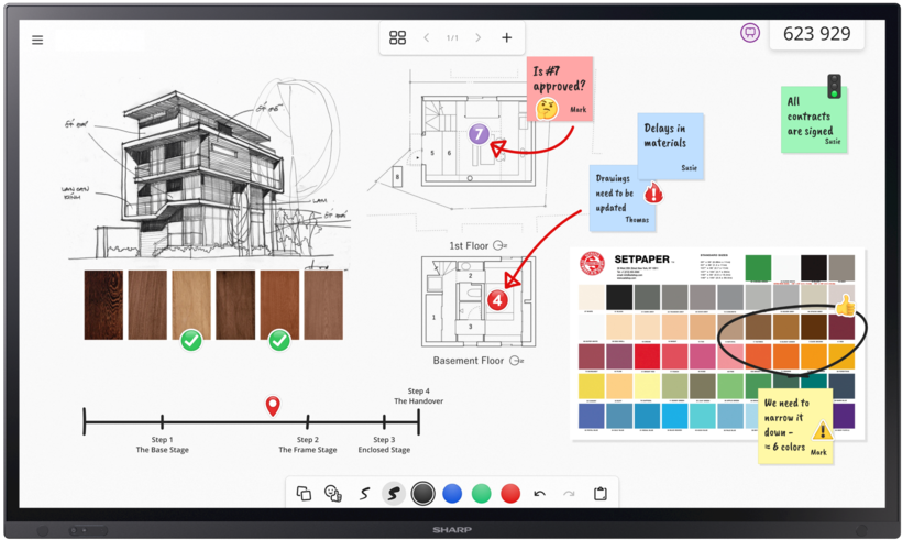 Sharp PN-LA652/60005930 65” 4K UHD Smart InGlass™ Touch Display Interactive Touchscreen Display Sharp