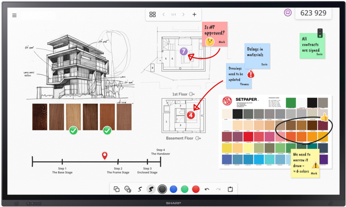 Sharp PN-LA652/60005930 65” 4K UHD Smart InGlass™ Touch Display Interactive Touchscreen Display Sharp