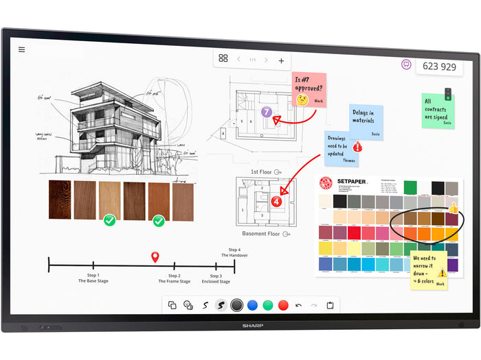 Sharp PN-LA752/60005933 75” 4K UHD Smart InGlass™ Touch Display Interactive Touchscreen Display Sharp