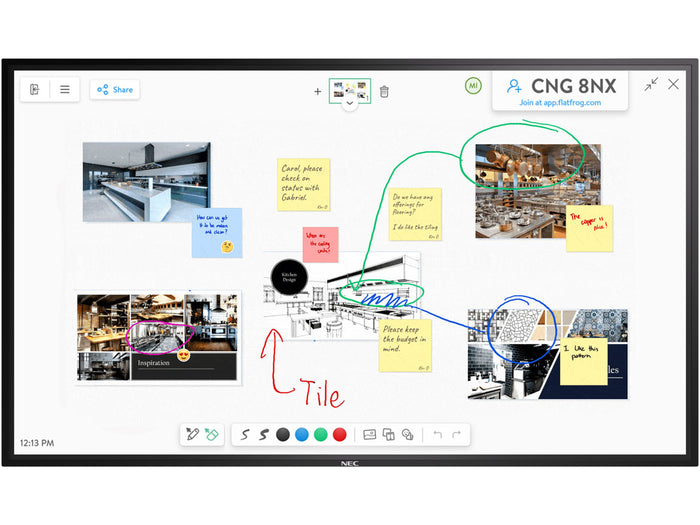 NEC MultiSync® M751 IGB/60005948 75” 4K UHD InGlass™ Touch Display Interactive Touchscreen Display NEC