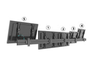 Multibrackets MBW5U Tilt 40"-65" Pro Series Wall Mount For 5 Screens Wall Mount Bracket Multibrackets