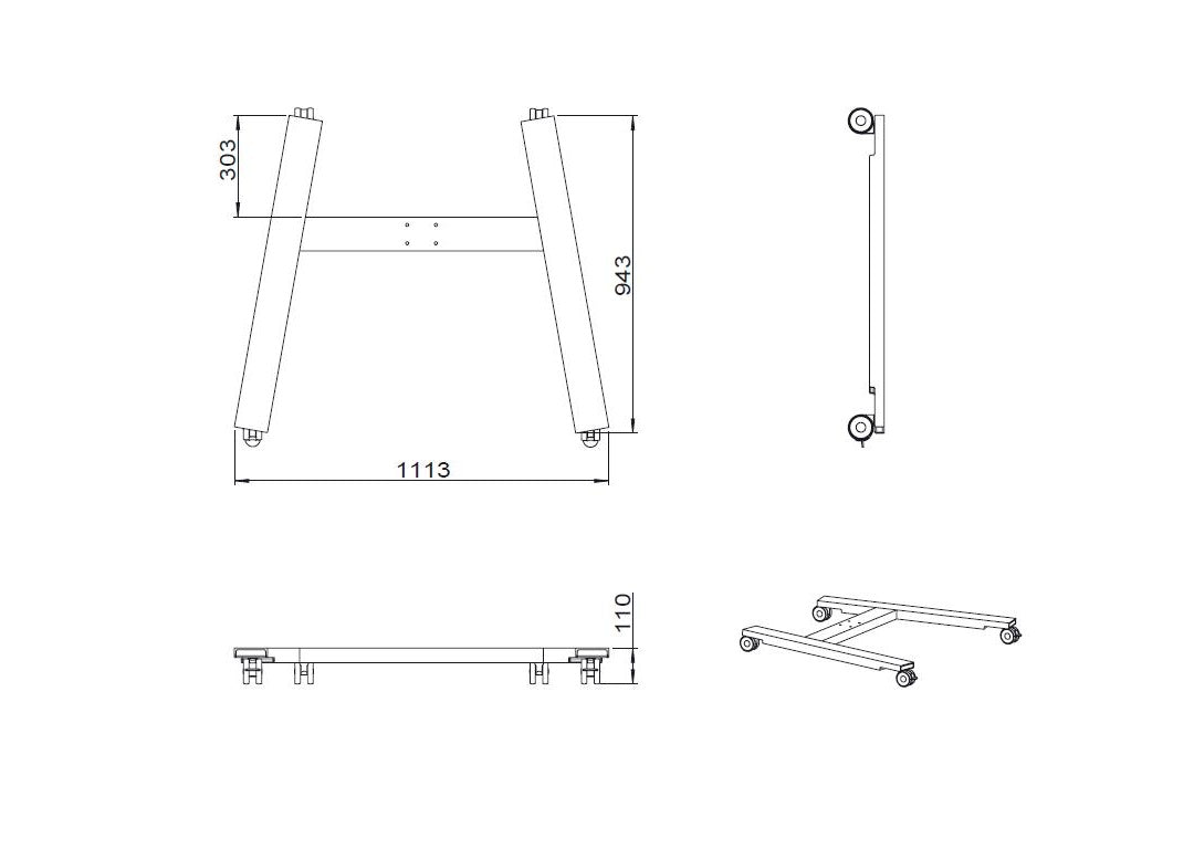 Multibrackets M Public Display Stand Wheelbase HD Silver - 100kg Load | 7350073736034