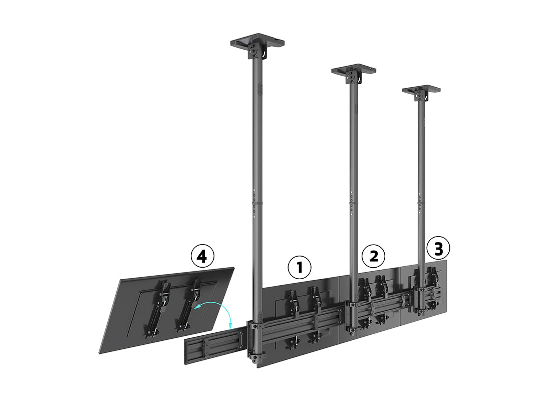 Multibrackets MBC4X1U Display Ceiling Mount Pro Ceiling Mount Bracket Multibrackets