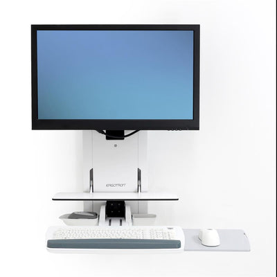 Ergotron StyleView® Sit-Stand Vertical Lift Patient Room White - 61-080-062 Wall Mount Bracket Ergotron