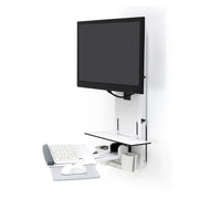 Ergotron StyleView® Sit-Stand Vertical Lift Patient Room White - 61-080-062 Wall Mount Bracket Ergotron