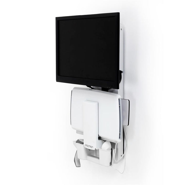 Ergotron StyleView® Sit-Stand Vertical Lift Patient Room White - 61-080-062 Wall Mount Bracket Ergotron