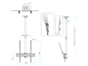 Multibrackets 40" - 75" MBC1UPHD 1.5m Pole Display Ceiling Mount Pro Ceiling Mount Bracket Multibrackets