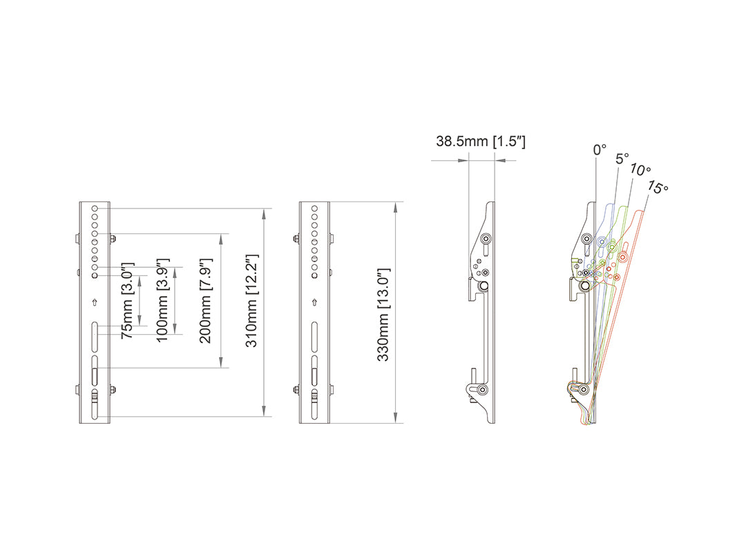 Multibrackets M Pro Series Tilt Arms - 300mm Mounting Accessory Multibrackets