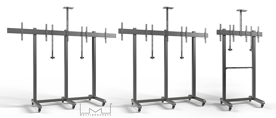 Multibrackets M Pro Series 65" Collaboration Floorstand Side by Side Mobile Trolley Multibrackets