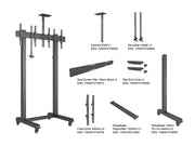 Multibrackets M Pro Series 65" Collaboration Floorstand Side by Side Mobile Trolley Multibrackets