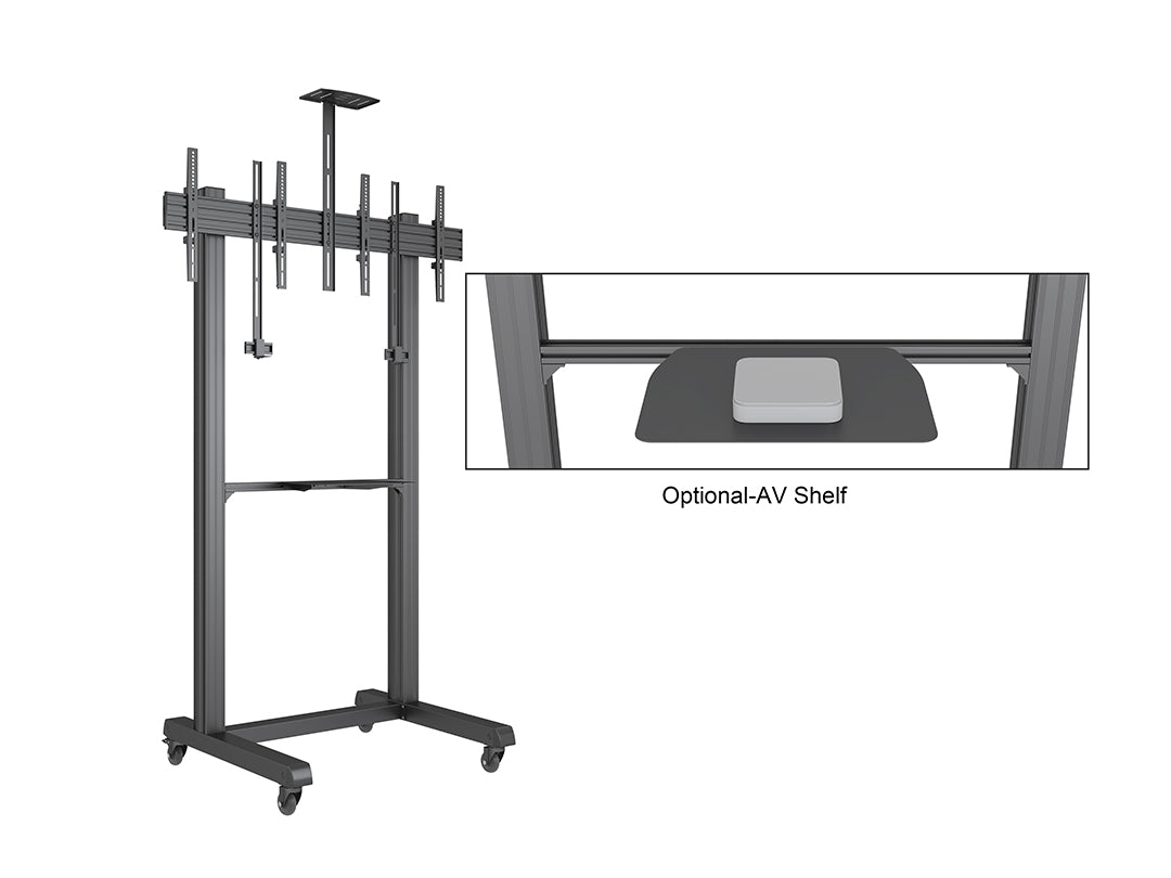 Multibrackets M Pro Series 65" Collaboration Floorstand Side by Side Mobile Trolley Multibrackets