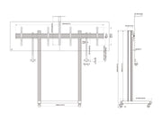 Multibrackets M Pro Series 65" Collaboration Floorstand Side by Side Mobile Trolley Multibrackets
