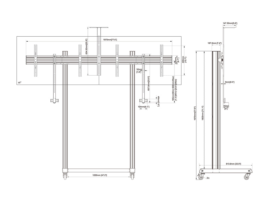 Multibrackets M Pro Series - Collaboration Floorstand Side by Side - 65"