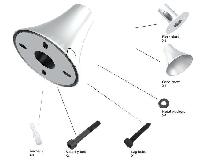 Multibrackets M Pro Series Floor To Ceiling Plate Chrome Mounting Accessory Multibrackets