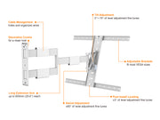 Multibrackets M VESA Tilt and Swivel Flexarm Thin TV Wall Mount - 37" to 55" Screen Wall Mount Bracket Multibrackets