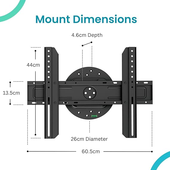 Forest 360° Rotating TV Wall Mount Bracket - For 37" - 70" TV's