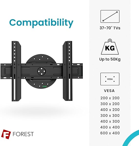 Moove 37" - 70" 360° Rotating Bracket For TV Wall Mount Wall Mount Bracket DigitalSignage