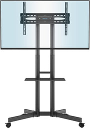 Moove 32" - 85" Double Pole Portable Display Trolley on Wheels Mobile Trolley Moove AVMounts