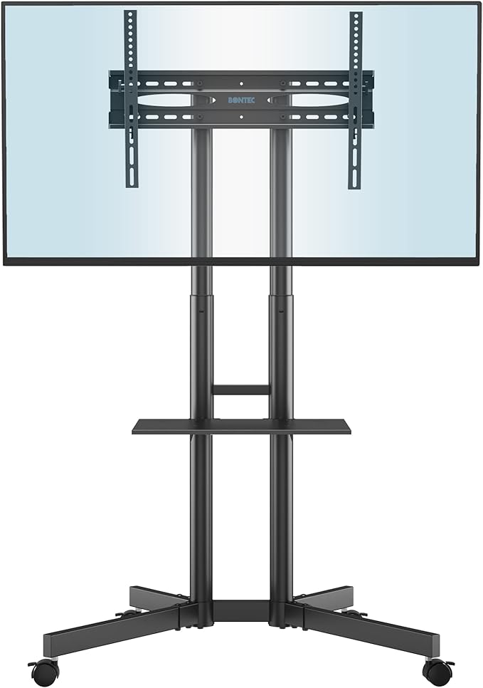 Moove 32" - 85" Double Pole Portable Display Trolley on Wheels Mobile Trolley Moove AVMounts