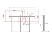Multibrackets M Pro Series - Collaboration Floorstand Side by Side - 90" Mobile Trolley Multibrackets