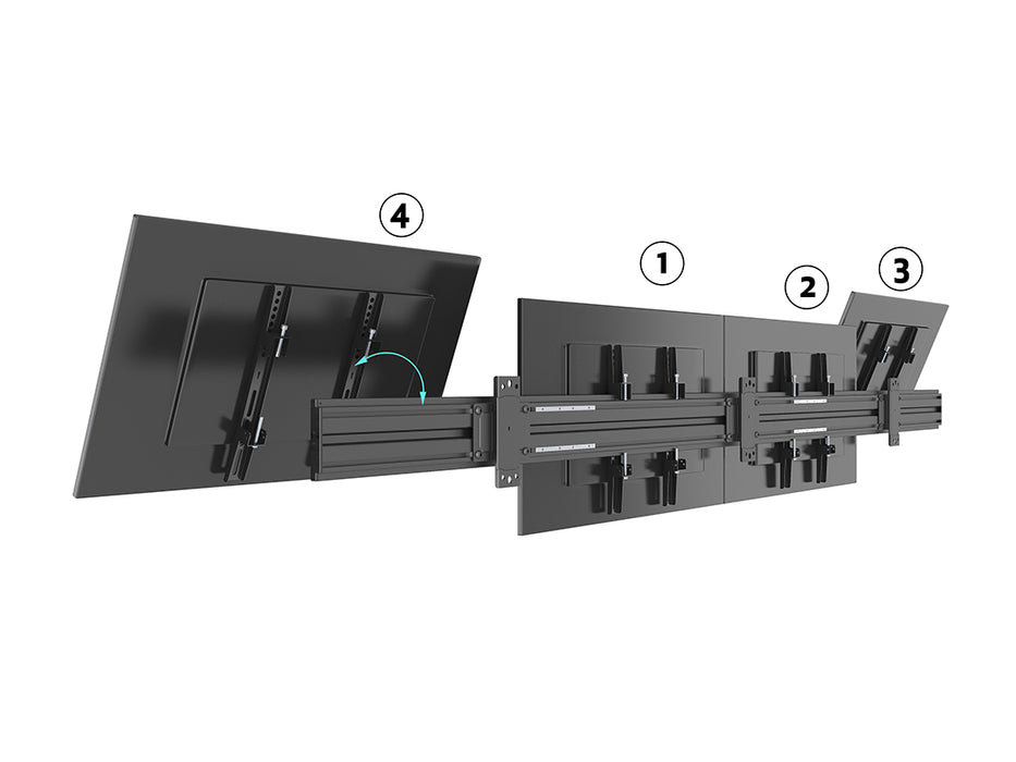 Multibrackets 32" - 50" MBW4X1U Fixed Menu Board Wall Mount Pro For 4 Screens Multibrackets Wall Mount Brackets Multibrackets