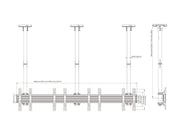 Multibrackets 32" - 50" MBC4X1U 0.5-1.5m Display Ceiling Mount Pro For 4 Screens Ceiling Mount Bracket Multibrackets