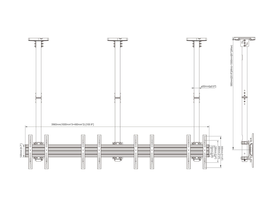 Multibrackets MBC4X1U Display Ceiling Mount Pro