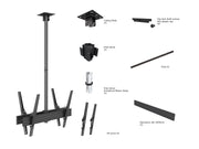 Multibrackets 42" - 75" MBC1UX2HD 1.5m Display Ceiling Mount Pro For 2 Screens Ceiling Mount Bracket Multibrackets