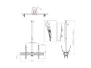 Multibrackets 42" - 75" MBC1UX2HD 1.5m Display Ceiling Mount Pro For 2 Screens Ceiling Mount Bracket Multibrackets