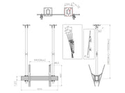 Multibrackets 40” - 100" MBC1UX2SD 1.5m Pole Display Ceiling Mount Pro For 2 Screens Ceiling Mount Bracket Multibrackets