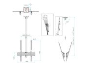 Multibrackets 40" - 75" MBC1UX2PHD 1.5m Pole Display Ceiling Mount Pro For 2 Screens Ceiling Mount Bracket Multibrackets