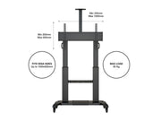 Multibrackets 60" - 100" Height Adjustable Mobile Trolley With Media Shelf & Camera Holder Mobile Trolley Multibrackets