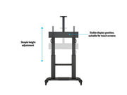 Multibrackets 60" - 100" Height Adjustable Mobile Trolley With Media Shelf & Camera Holder Mobile Trolley Multibrackets