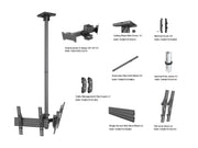 Multibrackets MBC2UPV M Pro 1.5m 2-Screen Ceiling Mount For 43"-50" Screens | 7350105216343 Ceiling Mount Bracket Multibrackets