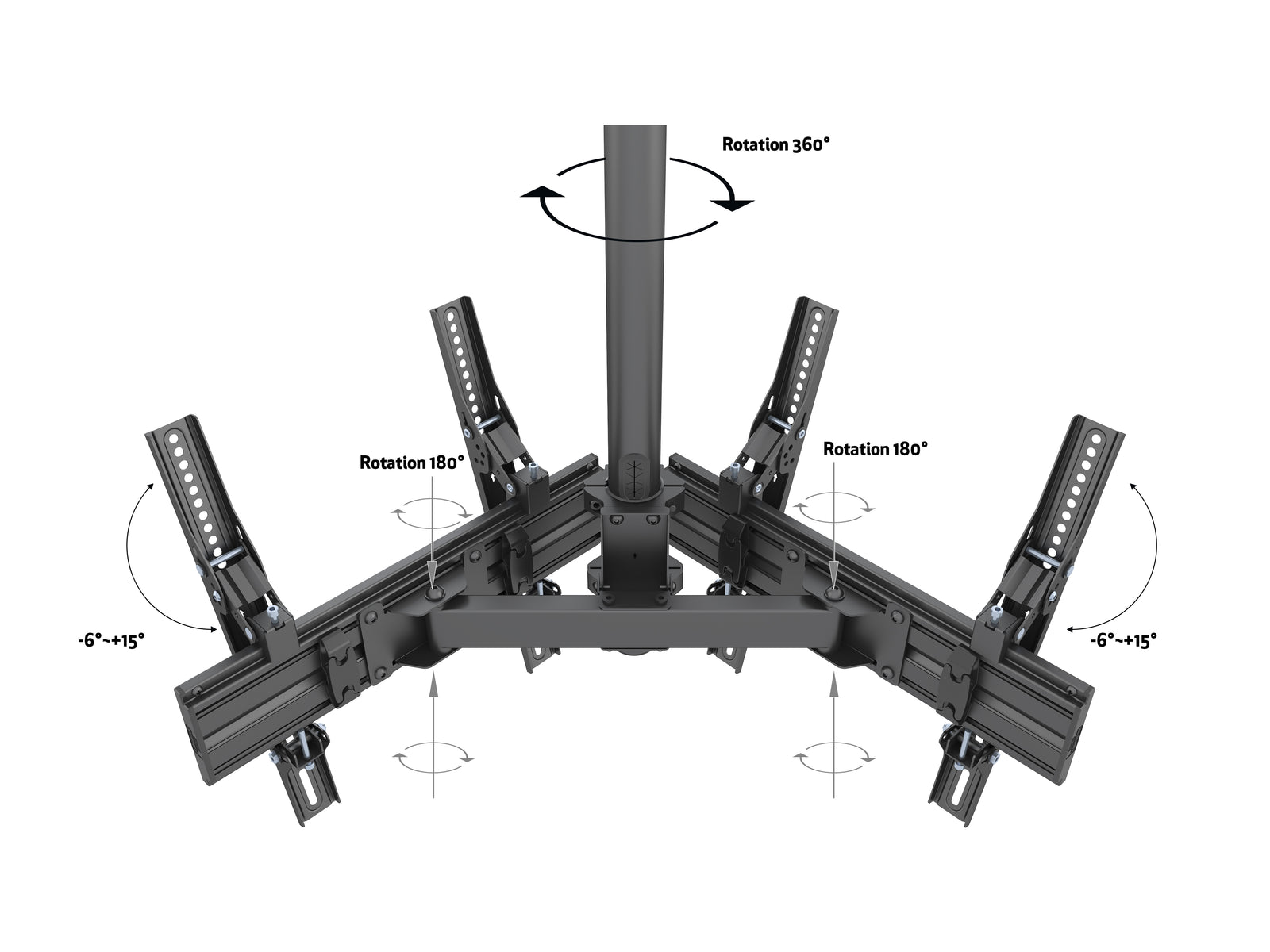 Multibrackets MBC2UPV M Pro 1.5m 2-Screen Ceiling Mount For 43"-50" Screens | 7350105216343 Ceiling Mount Bracket Multibrackets
