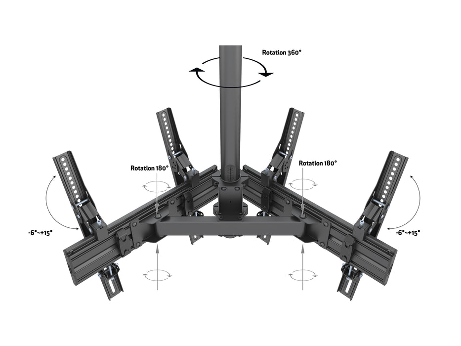 Multibrackets MBC2UPV M Pro 1.5m 2-Screen Ceiling Mount For 43"-50" Screens | 7350105216343