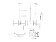 Multibrackets MBC2UPV M Pro 1.5m 2-Screen Ceiling Mount For 43"-50" Screens | 7350105216343 Ceiling Mount Bracket Multibrackets