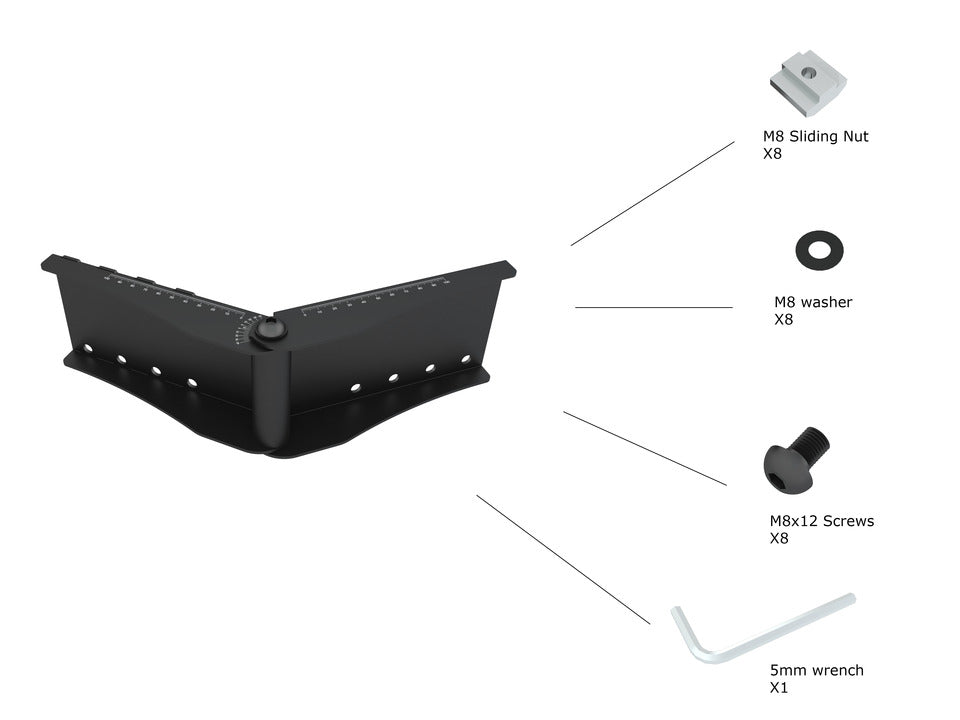 Multibrackets M Pro Series Curved Screen Rail Joiner Mounting Accessory Multibrackets