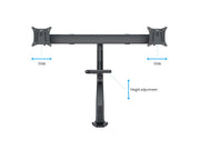 Multibrackets M VESA Gas Lift Dual Monitor Arm with Duo Crossbar for 15"–28" Monitors | 7350073736355