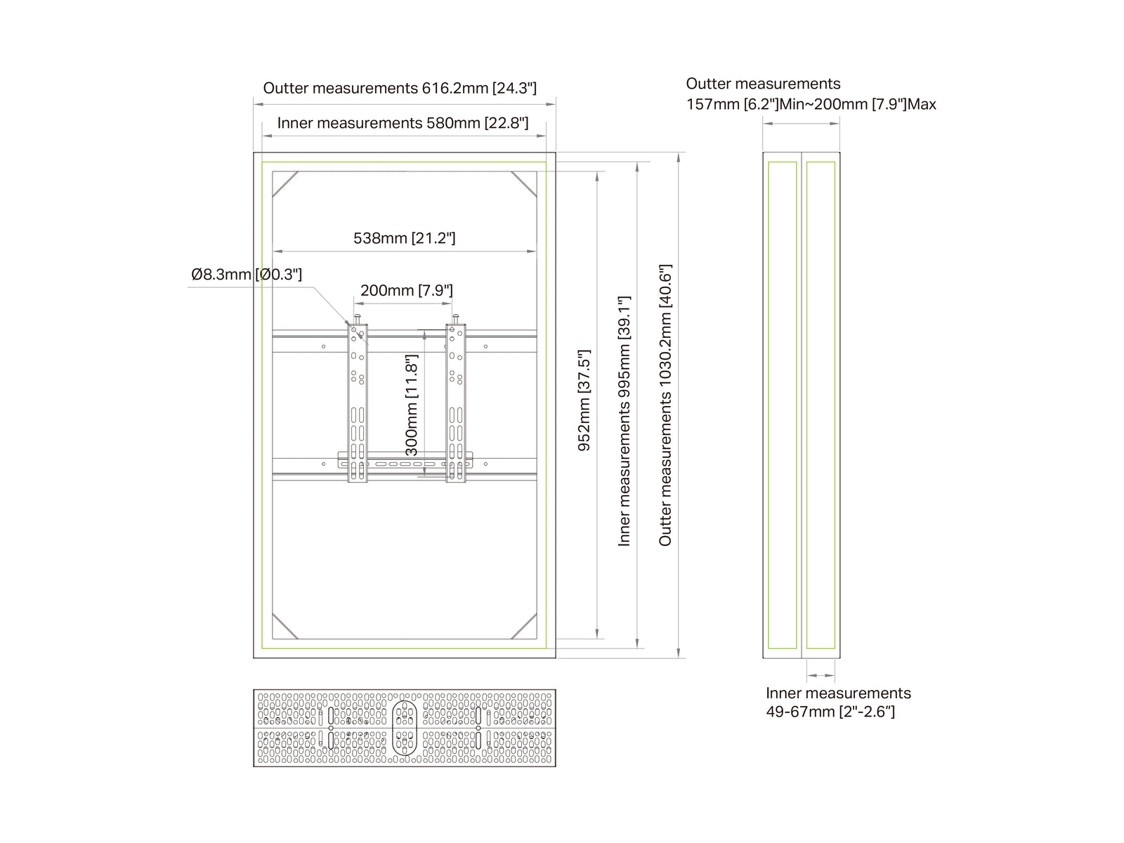 Multibrackets M Pro Series Enclosure 43" Medium B2B Black Signage Display Enclosures Multibrackets