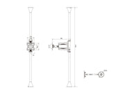 Multibrackets MBFC1F M Floor to Ceiling Mount Pro - Up to 17"-46" Screen Floor to Ceiling Display Mount Multibrackets