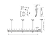 Multibrackets 0.8m Tilt 27"-32" Pro Series Portrait Menu Board Ceiling Mount For 6 Screens Ceiling Mount Bracket Multibrackets