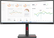 Lenovo 63D4GAT1UK ThinkVision T34w-30 34" Curved 3440 x 1440 UWQHD USB-C Monitor Desktop Monitor Lenovo